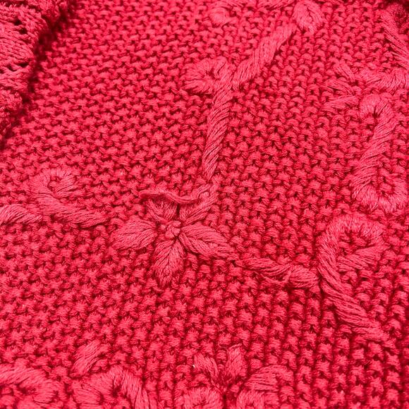 New York Style Womens VTG Heavyweight Embroidered Cottagecore Zip Cardigan Sz L - Picture 3 of 10